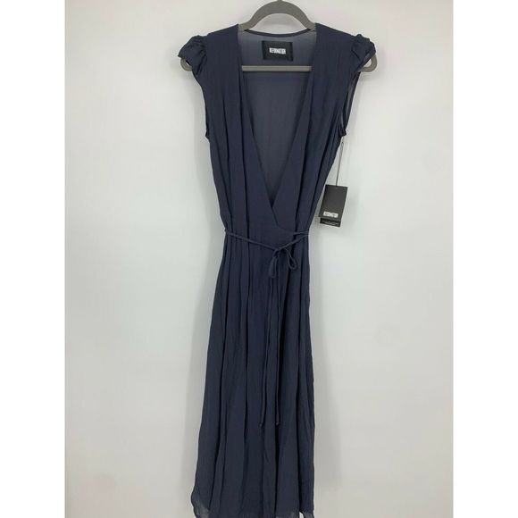 Reformation Dresses & Skirts - Reformation dress XS Mollie Indigo Blue Midi Wrap